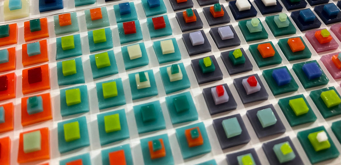 Colorful simple stacked glass designs