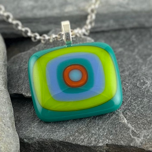 Multi Color Fused Glass Pendant