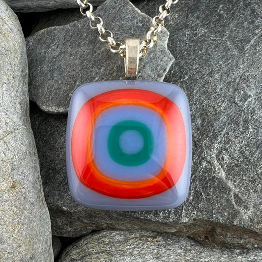 Multi Color Fused Glass Pendant